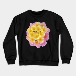 Yellow and Pink Lantana Camara Flower Crewneck Sweatshirt